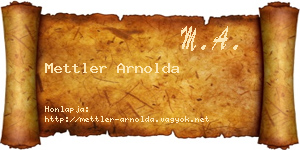 Mettler Arnolda névjegykártya